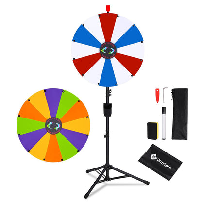 WinSpin 24" Modular Prize Wheel with Adjustable Height Stand 12-Slot