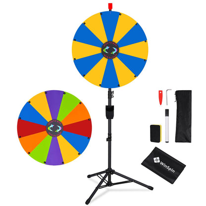 WinSpin 24" Modular Prize Wheel with Adjustable Height Stand 12-Slot