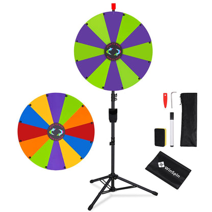 WinSpin 24" Modular Prize Wheel with Adjustable Height Stand 12-Slot