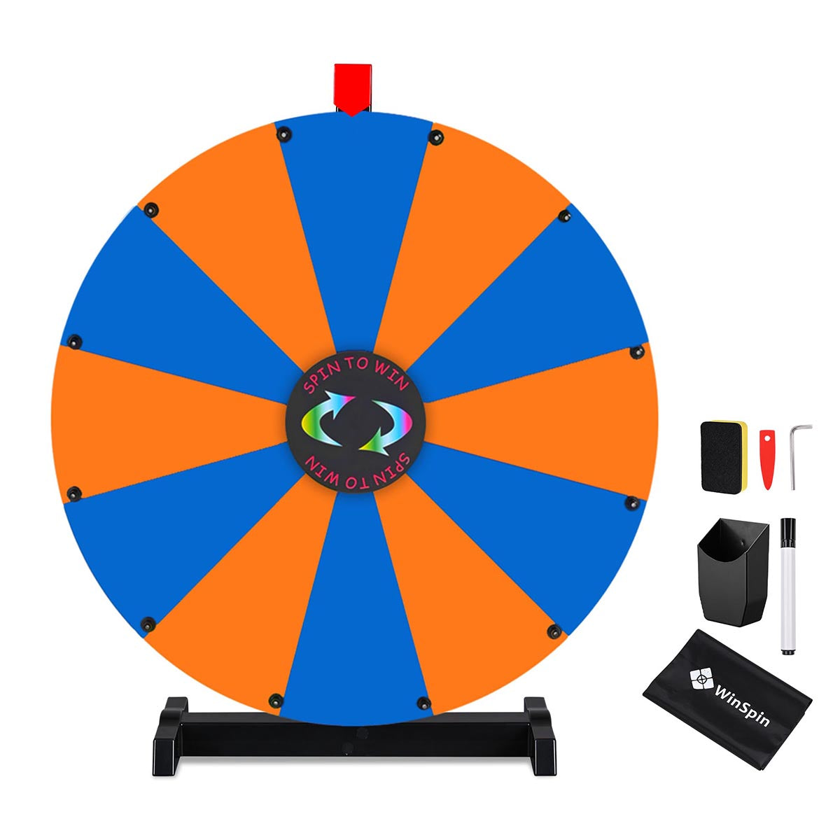 WinSpin 24" Modular Dry Erase Spin Wheel Customizable Color Slots(12)