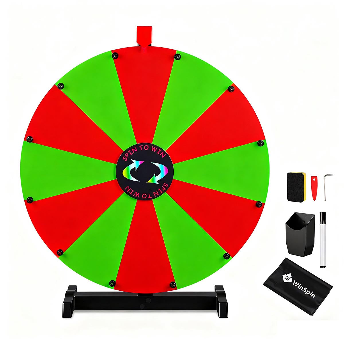 WinSpin 24" Modular Dry Erase Spin Wheel Customizable Color Slots(12)