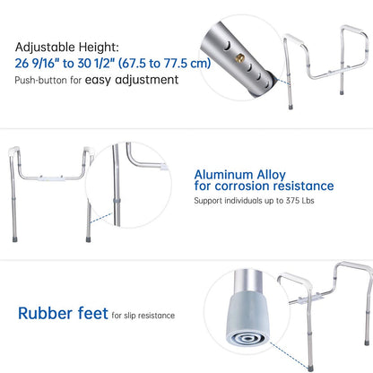 Yescom Handicap Toilet Safety Rail Grab Bar 375lbs Support Adjustable