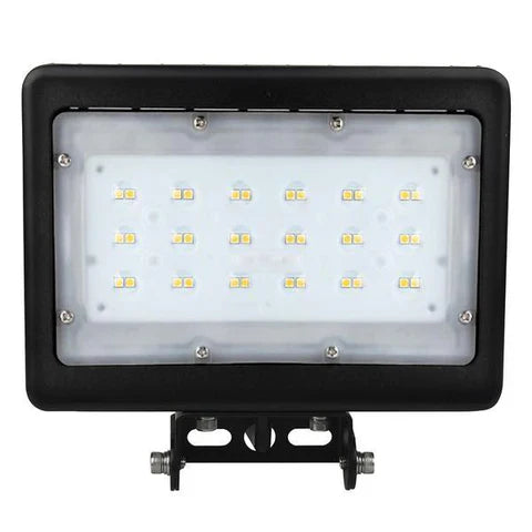 30W LED Flood Light - 3819 Lumens - 5000K Daylight - 100-277V - Yoke Mount - Black Housing - IP65 - UL & DLC Listed