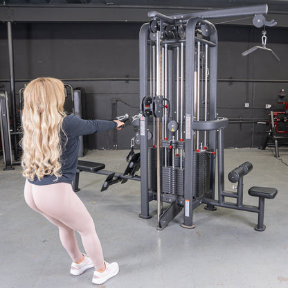 4 Stack Megatron Standard Jungle Gym - 2 Colors - Muscle D Fitness - Low Row, Lat Pulldown, Single Handle Hi/low Pulley, Double Hi/Low Pulley