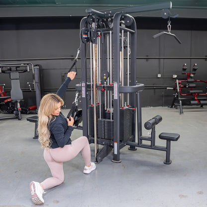 4 Stack Megatron Standard Jungle Gym - 2 Colors - Muscle D Fitness - Low Row, Lat Pulldown, Single Handle Hi/low Pulley, Double Hi/Low Pulley