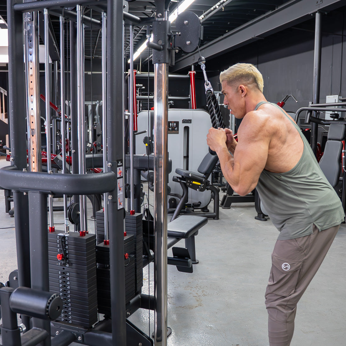 4 Stack Megatron Standard Jungle Gym - 2 Colors - Muscle D Fitness - Low Row, Lat Pulldown, Single Handle Hi/low Pulley, Double Hi/Low Pulley