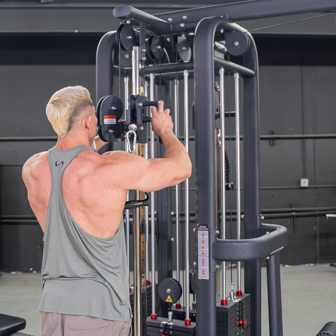4 Stack Megatron Standard Jungle Gym - 2 Colors - Muscle D Fitness - Low Row, Lat Pulldown, Single Handle Hi/low Pulley, Double Hi/Low Pulley
