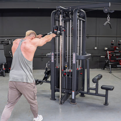 4 Stack Megatron Standard Jungle Gym - 2 Colors - Muscle D Fitness - Low Row, Lat Pulldown, Single Handle Hi/low Pulley, Double Hi/Low Pulley