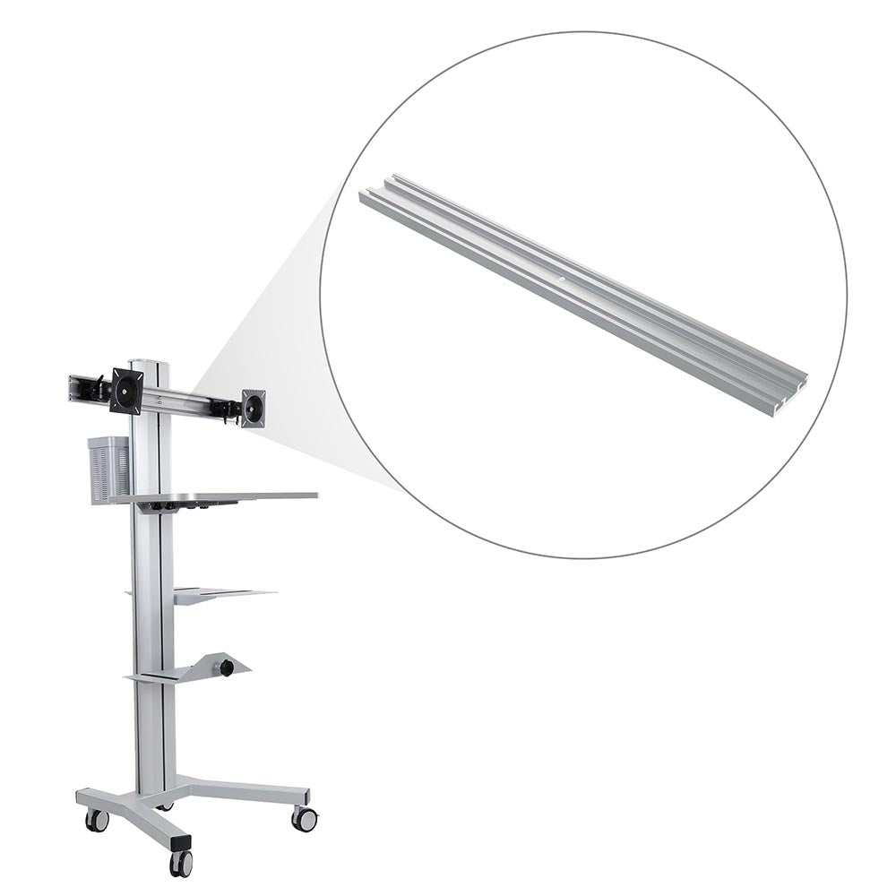 Yescom Mobile Computer Cart Dual Monitor Cross Bar