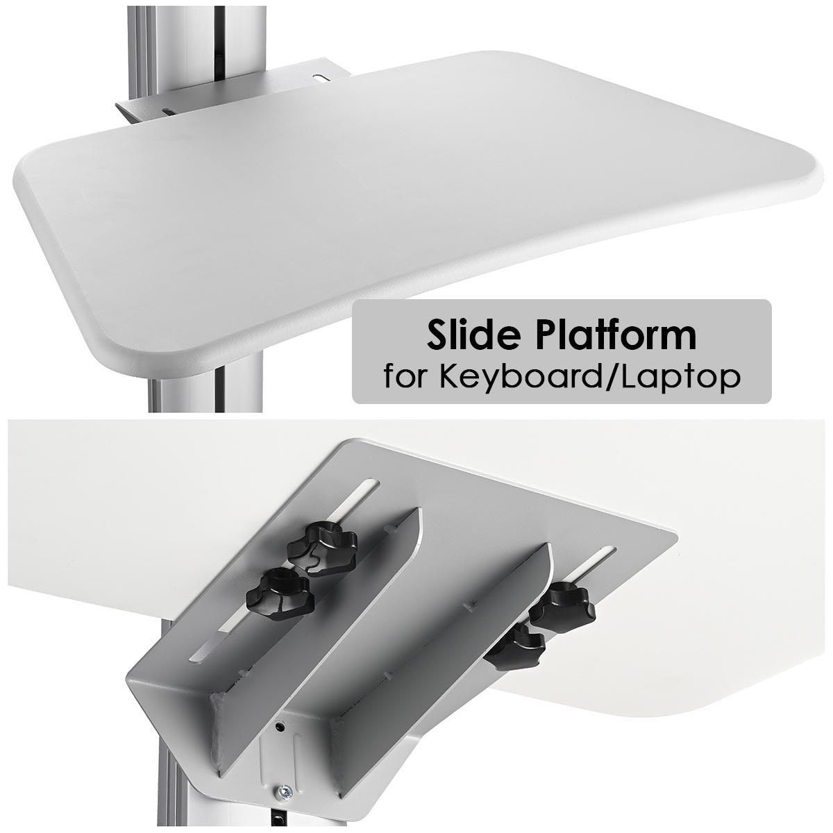 Yescom PC Computer Desktop Rolling Mobile Cart Workstation