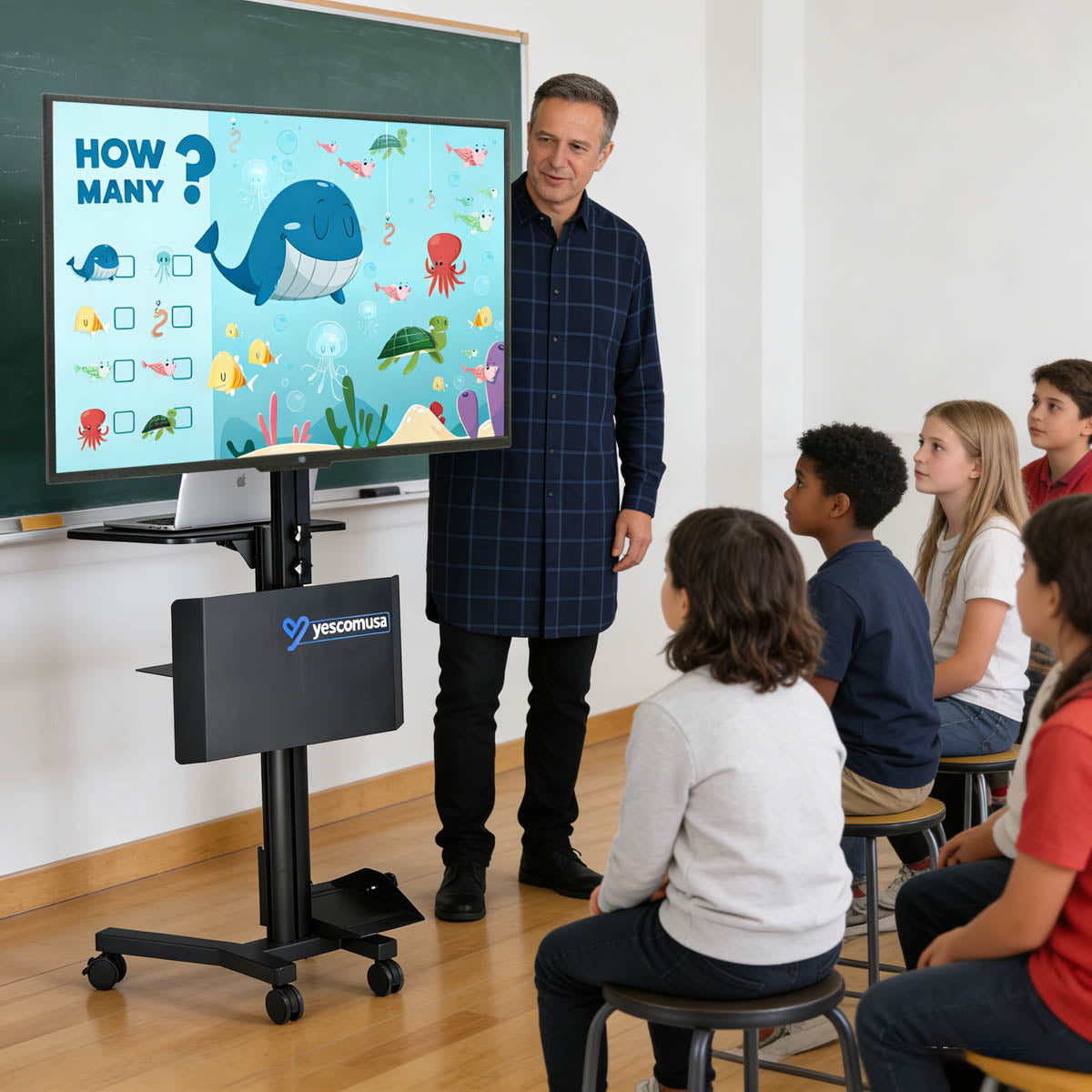 Yescom Mobile TV Stand with Mount for 32-65in Monitors Office Classroom