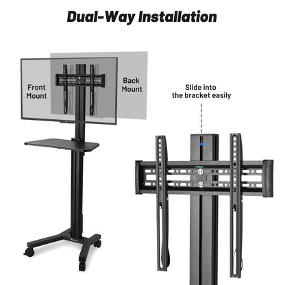 Yescom Mobile TV Stand with Mount for 32-65in Monitors Office Classroom
