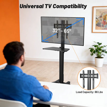 Yescom Mobile TV Stand with Mount for 32-65in Monitors Office Classroom