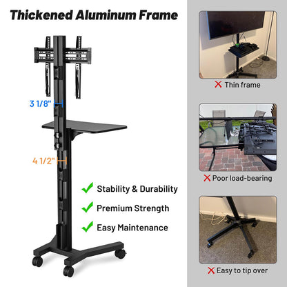 Yescom Mobile TV Stand with Mount for 32-65in Monitors Office Classroom