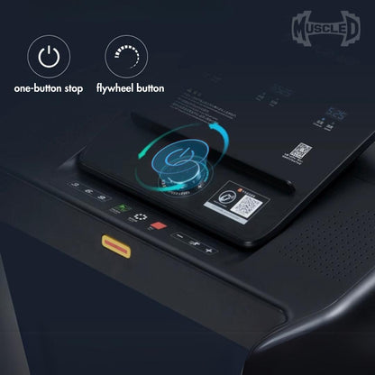 Light Commercial Folding Treadmill - Muscle D Fitness - LED Display - Heart Rate Monitor - Safety Clip