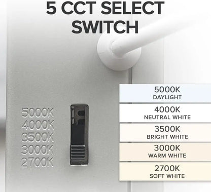 6-Inch Square Ultra-Slim LED Downlight, 5CCT, 15W, 1100LM, Dimmable, Baffle Trim, ETL/Energy Star/T24