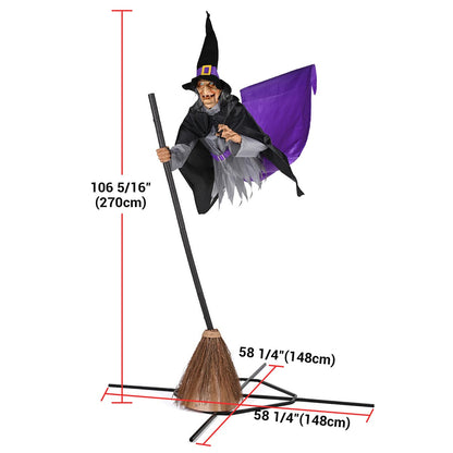 Yescom 9ft Halloween Yard Decoration Flying Witch Animatronic