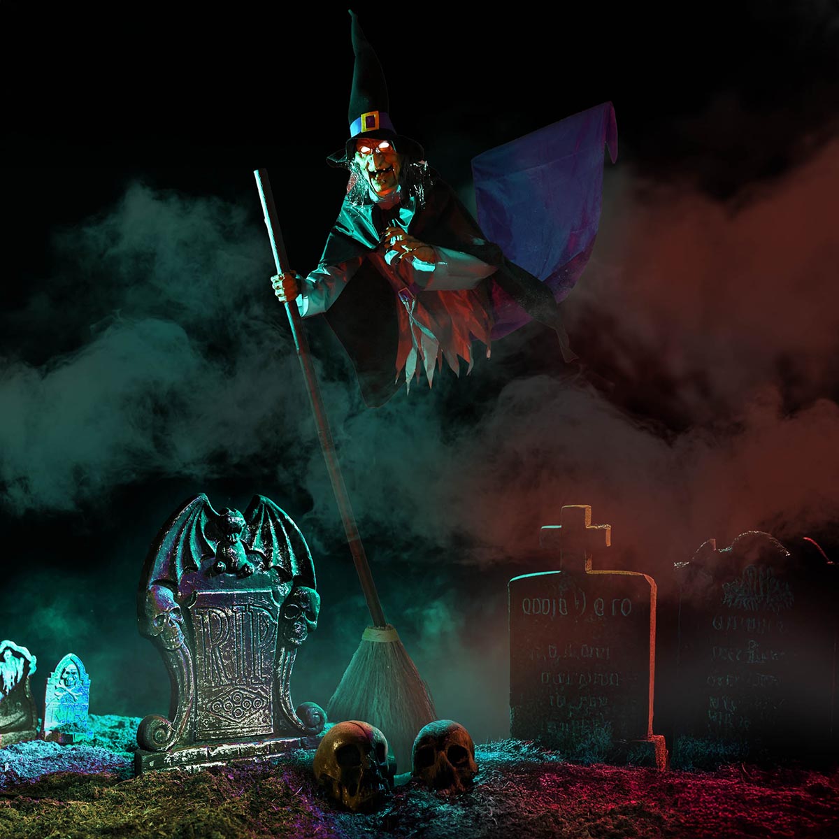 Yescom 9ft Halloween Yard Decoration Flying Witch Animatronic
