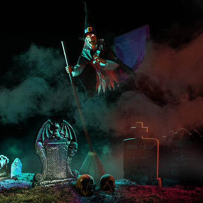 Yescom 9ft Halloween Yard Decoration Flying Witch Animatronic