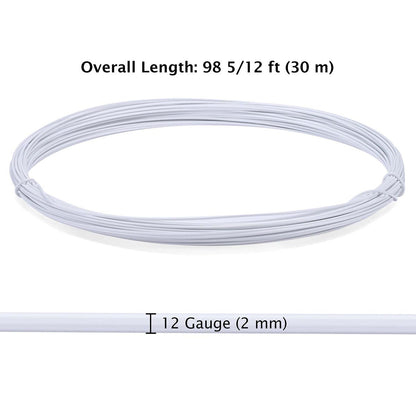 Yescom 2mm Craft Wire 12 Gauge 100ft in Black,White,Green Options