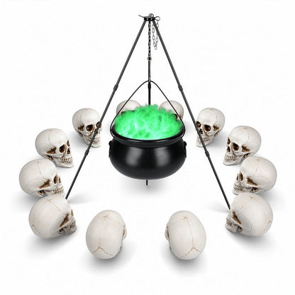 Yescom 12ct. Halloween Skulls with Cauldron Combo
