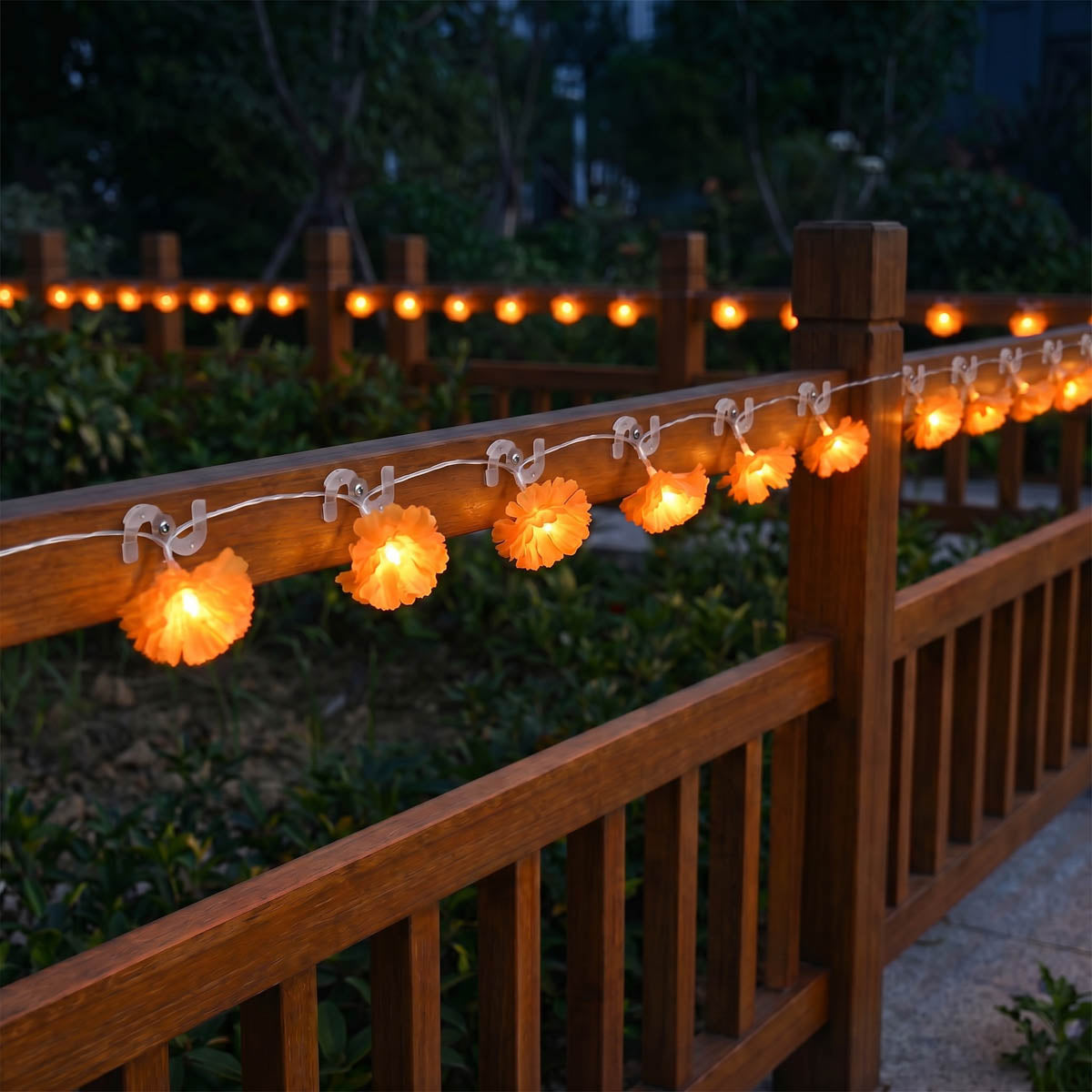 Yescom 2-Pack Marigold String Lights with S-Hooks, USB plug-in