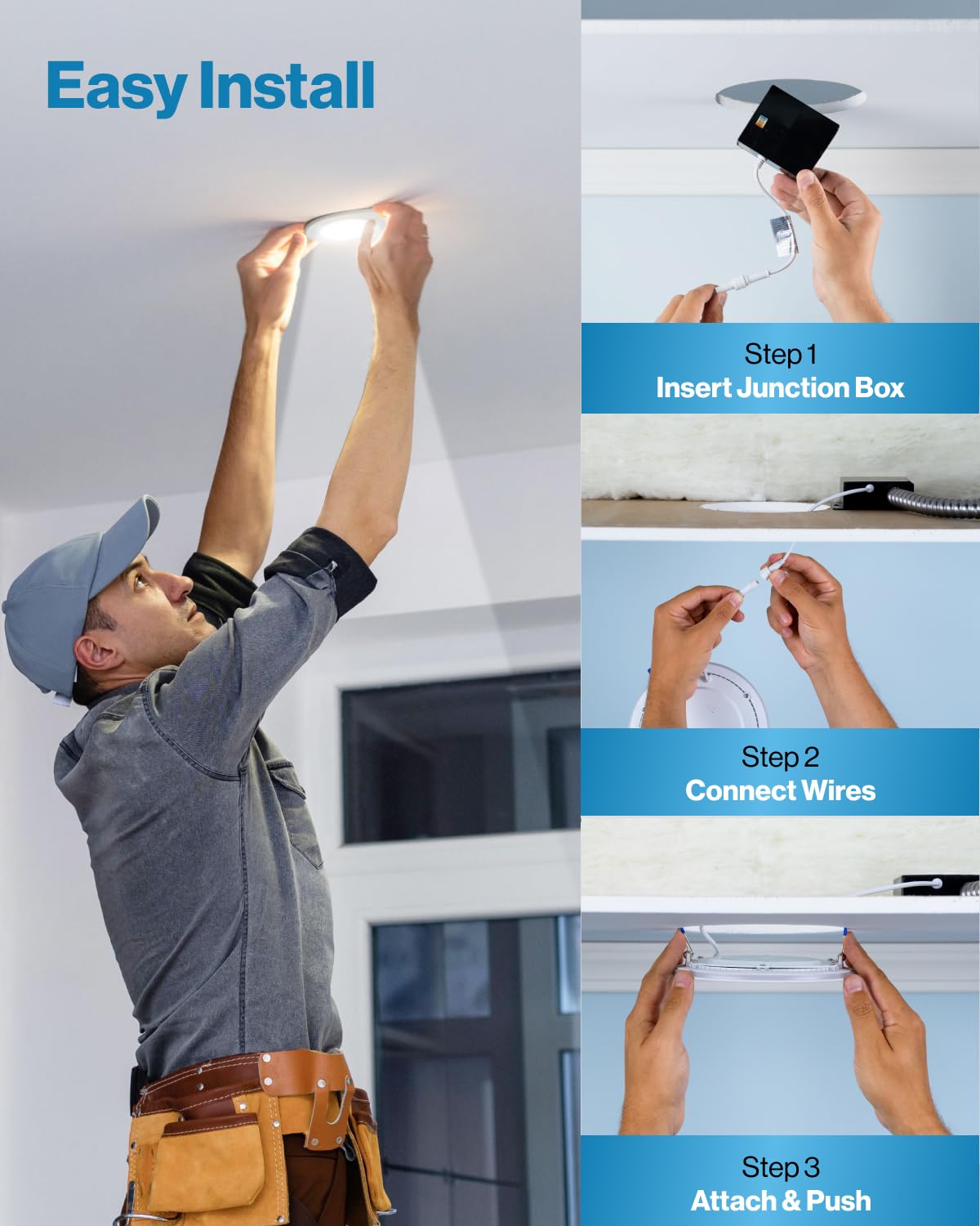 4 Inch LED Downlight, 10W, Selectable CCT, 650 Lumens, 120 VAC