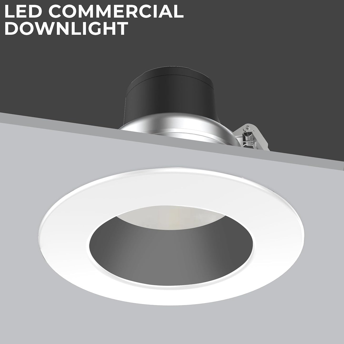 LED Recessed Downlight, 10 Inch, Selectable 40W/30W/20W and 2700K-5000K, 4,000 Lumens, 120-347 VAC