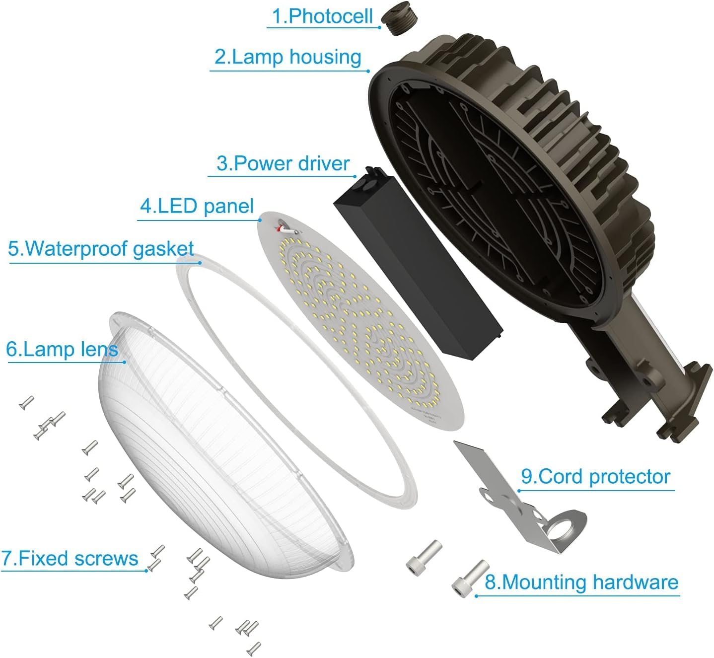 80W LED Barn Light with Photocell, 9600 Lumens, 5000K, 100-277 VAC