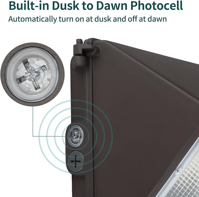 LED Wallpack Light, 60W, 3000K/4000K/5000K, 8400 Lumens, 120-277 VAC