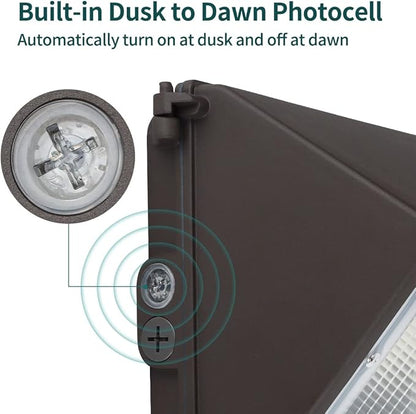 LED Wallpack Light, 60W, 3000K/4000K/5000K, 8400 Lumens, 120-277 VAC