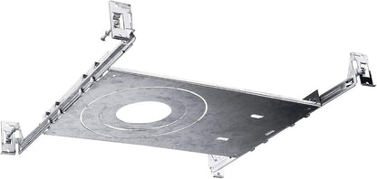 New Construction Mounting Plate for LED Recessed Lighting Kits, Adjustable Hanger Bars, Round Hole (2-3-4-6 Inch) Compatibility, Shallow Housing Support