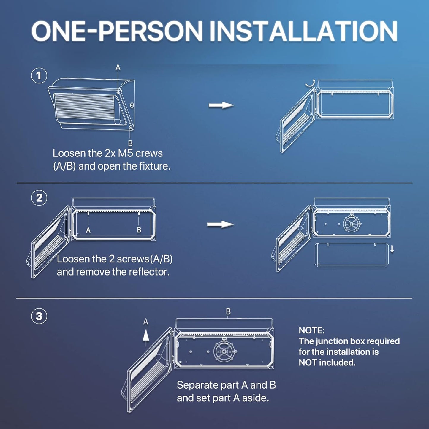 LED Wallpack Light, 120W,  3000K/4000K/5000K, 16800 Lumens, 120-277 VAC