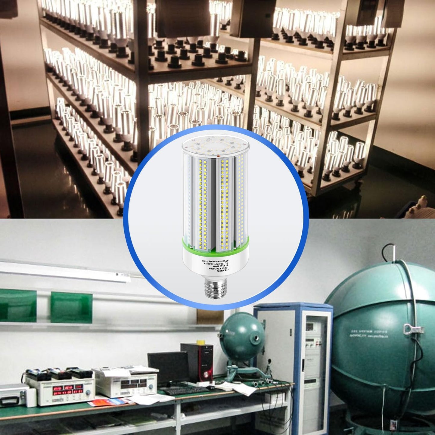 LED Corn Bulb, 80W, 12,000 lumens, 5000K, E39 Base, 277-480 VAC