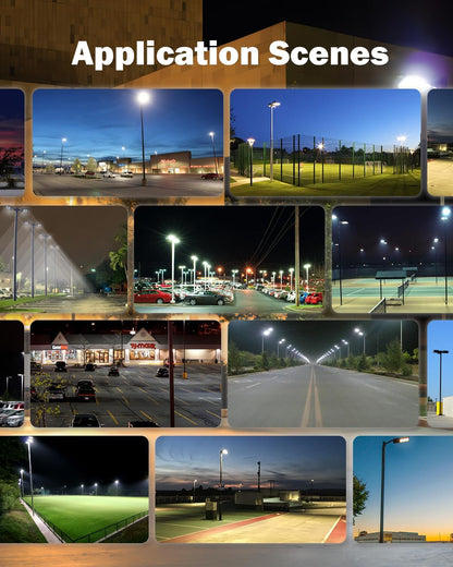 320W LED Parking Lot Light, 48,000 Lumens, 5000K, Slip Fitter Mount, 100-277 VAC