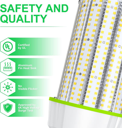 LED Corn Bulb, 100W, 15,500 lumens, 5000K,  E39 Base, 100-277 VAC