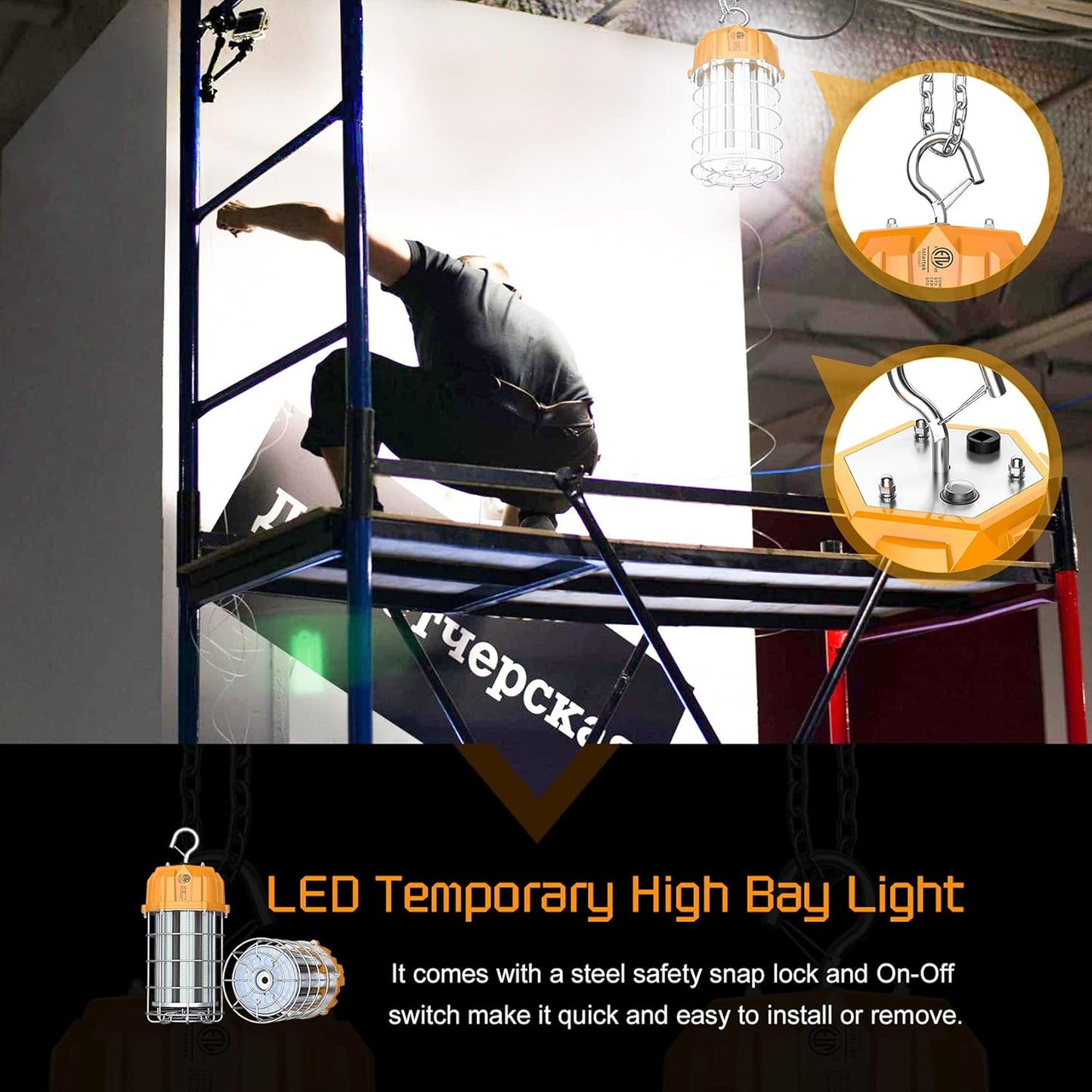 LED Work Light, 150W, 5000K, 22,500 Lumens, 100-277 VAC
