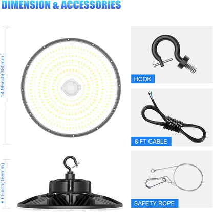 LED UFO High Bay Light, 240W, CCT 5000K, 36,000 Lumens, 100-277 VAC