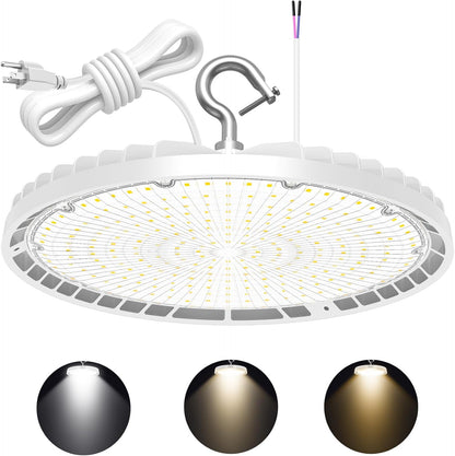LED UFO High Bay Light, Selectable 150W/120W/90W and CCT 3000K/4000K/5000K, 21,000 Lumens, 100-277 VAC