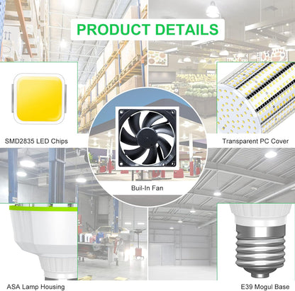 LED Corn Bulb, 100W, 15,000 lumens, 5000K, E39 Base, 277-480 VAC, 480 VAC HID Replacement