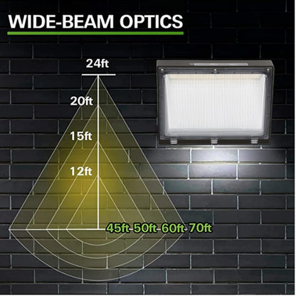 LED Wallpack Light, 60W, 3000K/4000K/5000K, 8400 Lumens, 120-277 VAC