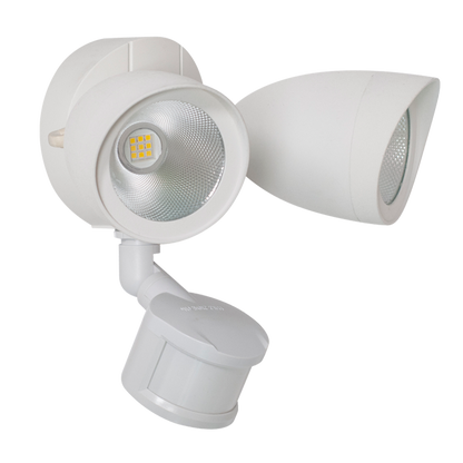 20W Twin Head Motion Sensor Light, 1400LM, 5000K Daylight, ETL, White
