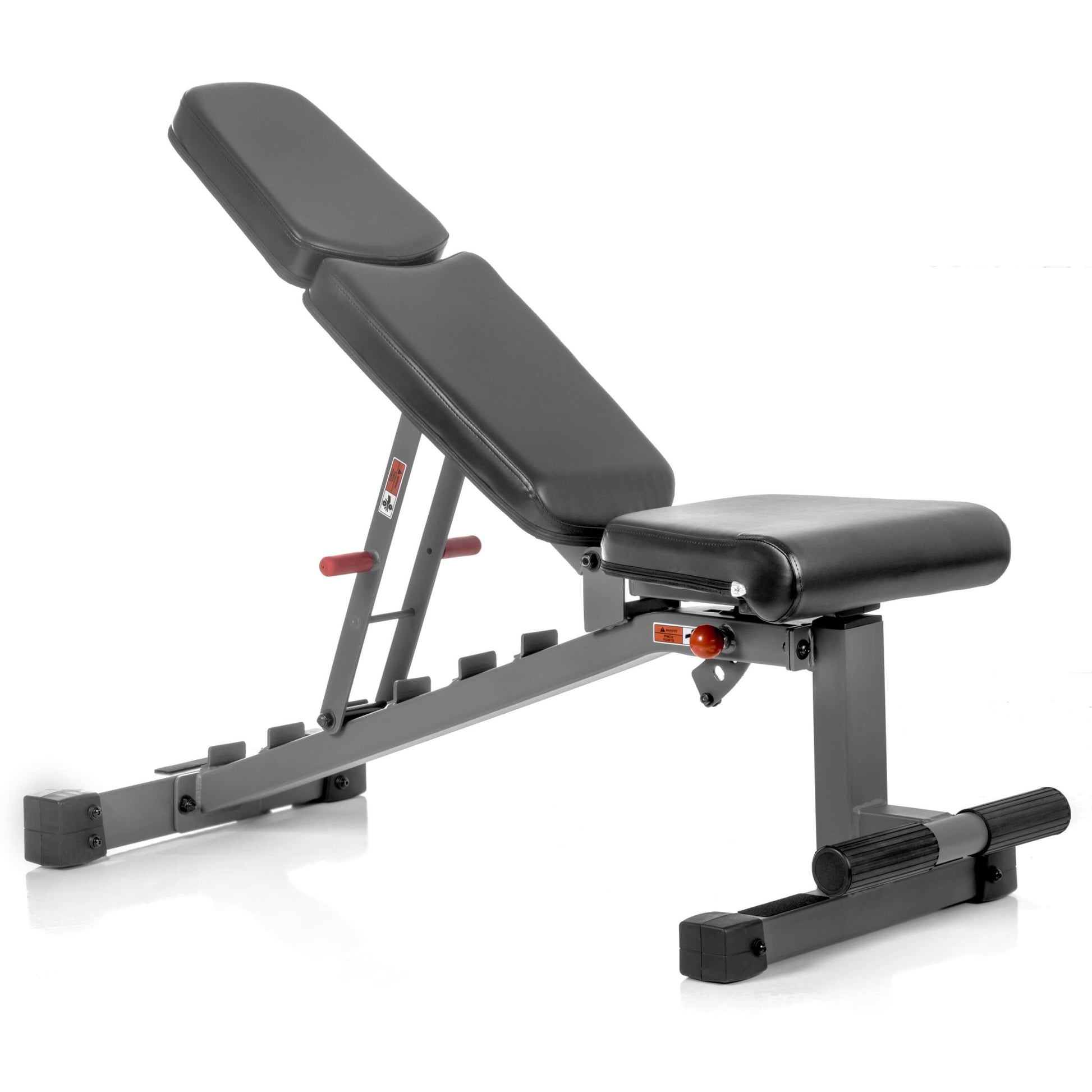 Ox Series Adjustable Weight Bench with multiple backrest and seat adjustments for flat, incline, and decline exercises.