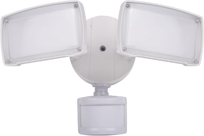 20W IP65 Waterproof LED Security Flood Light with Motion Sensor, 5000K, 1400LM, White, Dual Heads