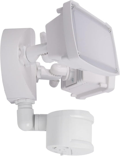 20W IP65 Waterproof LED Security Flood Light with Motion Sensor, 5000K, 1400LM, White, Dual Heads