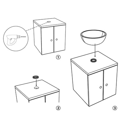 Aquaterior Mounting Ring for Bathroom Vessel Sink