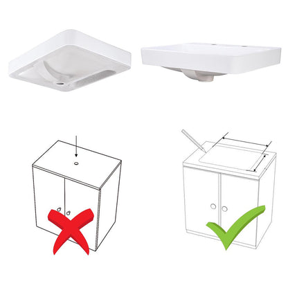 Aquaterior Porcelain Drop-in Sink Overflow w/ Drain 23x18