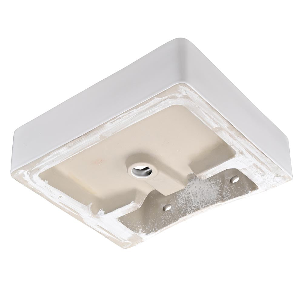 Aquaterior 20"x16" Rectangle Bathroom Sink Overflow w/ Drain