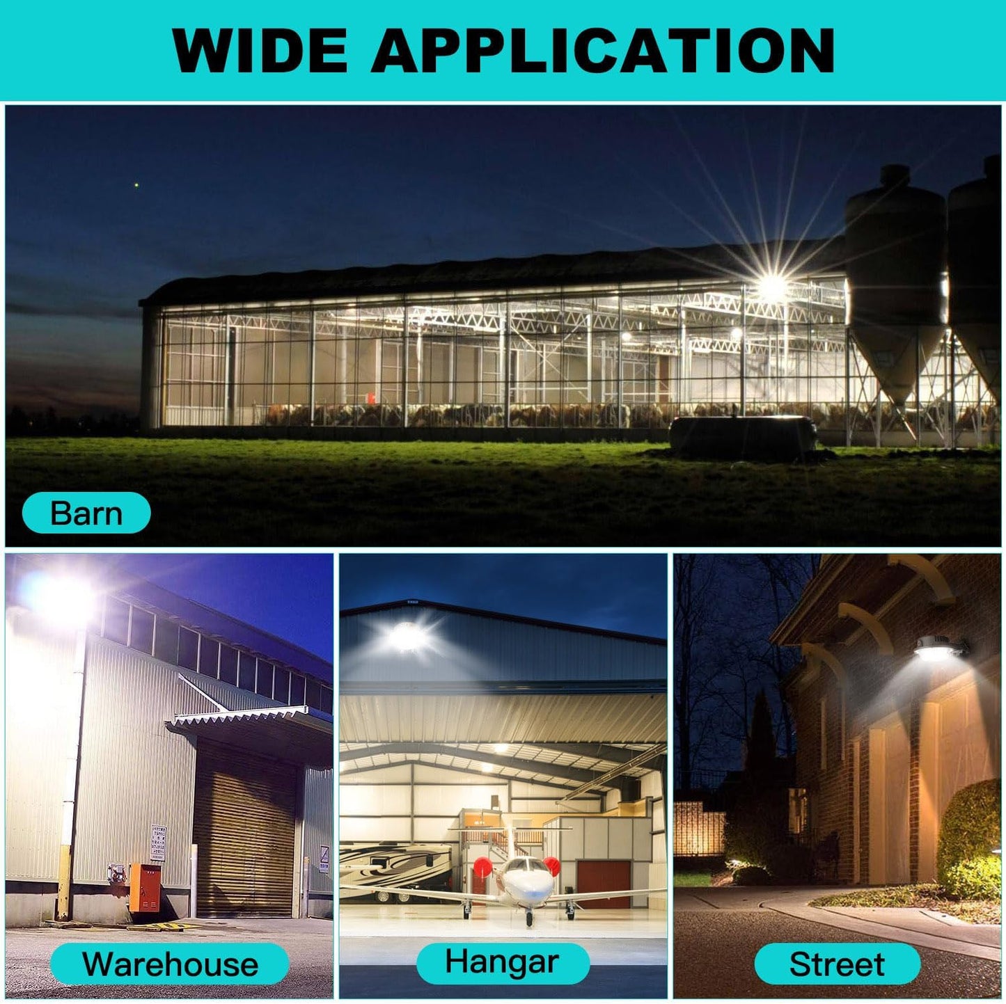 80W LED Barn Light with Photocell, 9600 Lumens, 5000K, 100-277 VAC