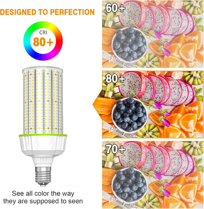 LED Corn Bulb, 80W, 12,000 lumens, 5000K, E39 Base, 277-480 VAC